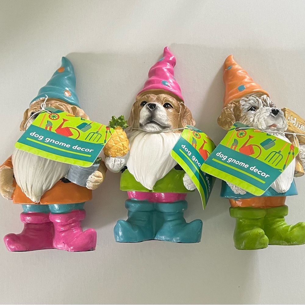 Dog Gnome Decor - Lot of 3